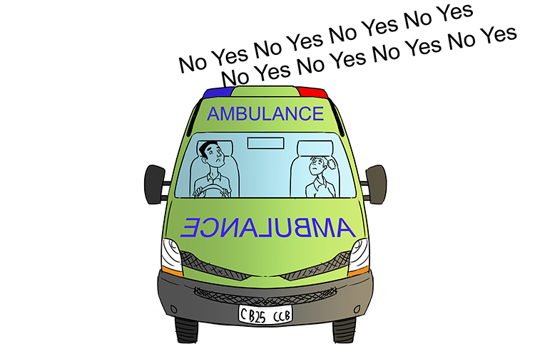 The ambulance (ambivalence) went by and they were trying a new siren. "No Yes No Yes No Yes." People were not sure whether to like it or not.